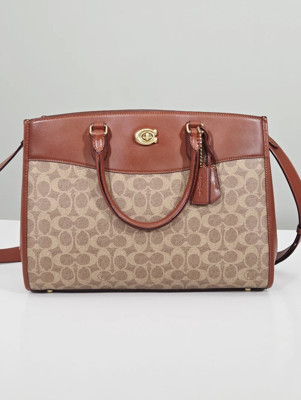 LIKE NEW COACH BROOKE CARRYALL BAG IN SIGNATURE CANVAS - Picture 6 of 12